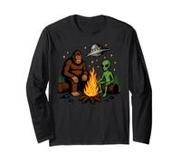 Mysterious Forest Encounter with UFO and Fire Long Sleeve T-Shirt