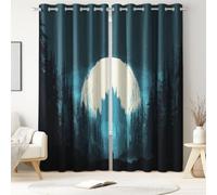 Mysterious Forest Eyelet Ring Top 2 Panel Set 46 x 54 inch Curtains