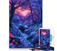 Mysterious Forest Glow 1000 Piece Jigsaw Puzzles for Adults Jigsaw Fine Logic Toy Quiet Fun Neat Edge Memorable Gift (38x52cm)