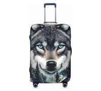 Mysterious Forest Lone Wolf Elastic Travel Luggage Cover Suitcase Protector, Print Suitcase Baggage Cover Anti-Scratch