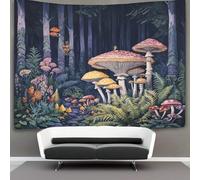 Mysterious Forest Tapestry,Mushrooms And Various Ferns Art Wall Hanging Decoration for Living Room Bedroom & Dorm 150cmx200cm