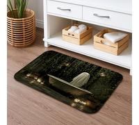 Mysterious Ghost Dark Green Quick Dry Bath Mat, Vintage Nature Absorbent Non Slip Shower Mat, Medieval Memory Foam Washable Bath Rugs 16x24 Inch