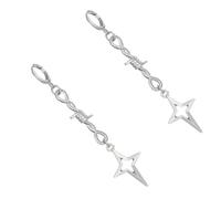 Mysterious Gothic Alloy Four Pointed Star/Thorns Rivet Hoop Earrings Jewelry For Fashion Enthusiasts And Trendsetters