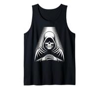Mysterious Grim Skull in Cloak with Divine Light Tank Top