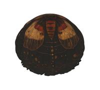 Mysterious Illustration Of Moths Under Moonlit Star Trails Reusable Shower Cap For Women Bonnet Washable Elastic Ha t