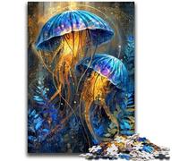 Mysterious Jellyfish JigsawPuzzle 1000 Pieces for Adults,Learning Educational Toys Family Games with Matching Poster And Trivia Sheet (50x75cm)