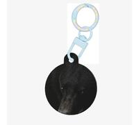 Mysterious Jet Black Bear Print Round Acrylic Pet Tag, Dog Neck Pendant Tags for Pets Circular Dog Cat Collar Name Tags