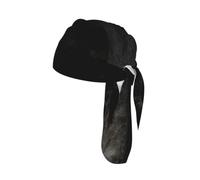 Mysterious Jet Black Bear Printed Mesh Cycling Cap Cap, Quick Dry Do Rag Helmet Liner for Outdoor Sports Fitness