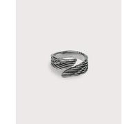 Mysterious Jeweller Mens Silver Stainless Steel Wing Ring - Colour: Silver Stainless Steel - Size: Q/8