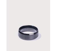 Mysterious Jeweller Mens Stainless Steel Band Ring - Colour: Black - Size: T½/10