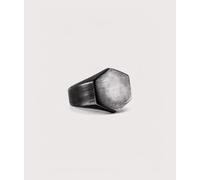 Mysterious Jeweller Mens Stainless Steel Signet Ring - Colour: Black - Size: S/9