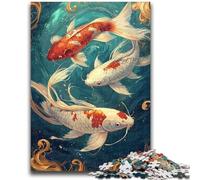 Mysterious Koi 1000 Piece Jigsaw Puzzles for Adults & Teens,Challenging Game And Family Play for Is Ideal As A Gift for The Whole Family (38x26cm)