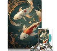 Mysterious Koi Jigsaw Puzzles for Adults 1000 Piece,Challenging Game Toys Every Piece Is Unique - Challenging Family Fun Game 50x75cm