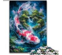 Mysterious Koi Puzzles for Adults Teens 1000 Pieces, Challenging Game Toys Every Piece Is Unique - Challenging Family Fun Game (50x75cm)