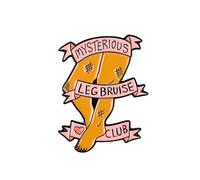 Mysterious Leg Bruise Club Enamel Pin, Random Bruise Pin Brooch, Accident Prone Gift For Clumsy People Sarcastic Girl Women, Oops I Did It Again Lapel Badge, Dark Humor Brooches, Weird Body Meme