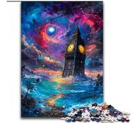 Mysterious London Big Ben Jigsaw Puzzles for Adults 1000 Jigsaws, Art Interesting Stress Reduction Wishlist with Santa Claus for Age 14 (26x38cm)