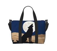 Mysterious Lone Wolf Travel Duffle Bag-Lightweight Carry On Weekender for Men Women, Waterproof Overnight Bag for Gym Weekend Trips