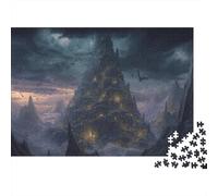 Mysterious Mountain 1000 Piece Jigsaw Puzzle Paper for Adults Night Clouds Puzzle Game for Family Relaxing Gift 52x38cm/1000pcs
