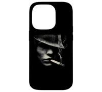 Mysterious Noir Man With Cigarette Smoke Case for iPhone 14 Pro