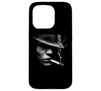 Mysterious Noir Man With Cigarette Smoke Case for iPhone 15 Pro