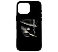 Mysterious Noir Man With Cigarette Smoke Case for iPhone 16 Pro Max