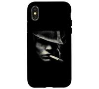 Mysterious Noir Man With Cigarette Smoke Case for iPhone X/XS