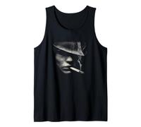 Mysterious Noir Man with Cigarette Smoke Tank Top