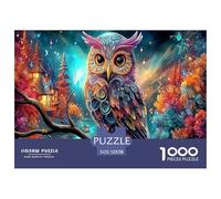 Mysterious Owl Jigsaw Puzzles 1000 Piece Wildlife Puzzle for Adults Challenging Puzzles Educational Game for The Whole Family, for Women, Gifts for Men 100% Recycled Cardboard 52x38cm/1000pcs