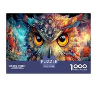 Mysterious Owl Jigsaw Puzzles 1000 Piece Wildlife Puzzle for Adults Challenging Puzzles Educational Game for The Whole Family, for Women, Gifts for Men 100% Recycled Cardboard 52x38cm/1000pcs