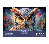 Mysterious Owl Jigsaw Puzzles 1000 Piece Wildlife Puzzle for Adults Challenging Puzzles Educational Puzzle Game for The Whole Family, for Women, Gifts for Men 100% Recycled Cardboard 52x38cm/1000pcs