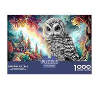 Mysterious Owl Jigsaw Puzzles 1000 Pieces Raptor Puzzle for Adults Challenging Puzzles Educational Game for The Whole Family, for Women, Gifts for Men 100% Recycled Cardboard 38x26cm/1000pcs