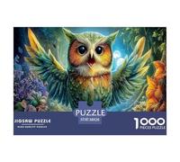 Mysterious Owl Jigsaw Puzzles 1000 Pieces Wildlife Puzzle for Adults Challenging Puzzles Family Puzzle Game for The Whole Family, for Women, Gifts for Men 100% Recycled Cardboard 38x26cm/1000pcs