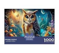 Mysterious Owl Jigsaw Puzzles 1000 Pieces Wildlife Puzzles for Adults Decoration Puzzles Educational Puzzle Game for The Whole Family, for Women, Gifts for Men 100% Recycled Cardboard 38x26cm/1000pcs