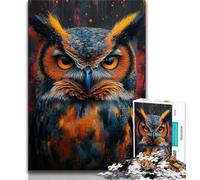 Mysterious Owl Jigsaw Puzzles for Teenagers 1000 Piece Puzzle,Fun Games Every Piece Is Unique - Challenging Family Fun Game (38x26cm)
