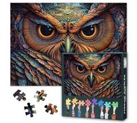 Mysterious Owl Jigsaw Puzzles Spiritual Shamanic Totem Animal, Protective Spirit Puzzle for Adults 1000 Pieces, Difficult Impossible Challenges Jigsaw Puzzles for Adults, 19.5 x 27.5 Inch