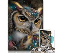 Mysterious Owl JigsawPuzzle 1000 Pieces for Adults,Decompressing Intellectual Educational Toy Birthday Present,Gifts,Wall Art (38x26cm)