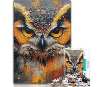 Mysterious Owl JigsawPuzzle 1000 Pieces for Teenagers,Brain Teaser Game Wall Decoration Unique Birthday And Xmas Gifts (38x26cm)