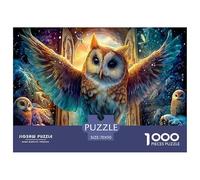 Mysterious Owl Puzzles 1000 Pieces Wildlife Jigsaw Puzzles for Adults Educational Puzzle Game Decoration Puzzles for The Whole Family, for Women, Gifts for Men 100% Recycled Cardboard 70x50cm/1000pcs