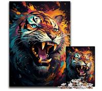 Mysterious Painting Tiger JigsawPuzzle 1000 Pieces for Adults Wooden Puzzles Challenging Brain Teaser for Teenagers Family Game Night Fun 1000 PCS(75x50cm)
