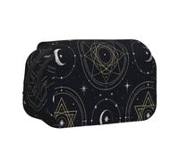 Mysterious patterns Double-Clamshell Printed Pen Pouch, Oxford Organizer