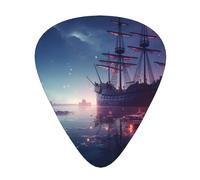 Mysterious Pirate Ship 12 Pack Guitar Picks Plectrums,4 pieces in each of 3 sizes, Suitable for a wide range of stringed instruments