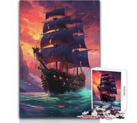 Mysterious Pirate Ship Adult Jigsaw Puzzles 1000 Pieces Smart Fun Educational Game Great Heartfelt Meaningful Present Size 38x26cm
