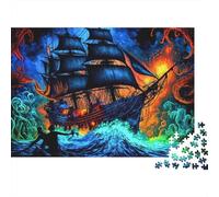 Mysterious Pirate Ship Jigsaw Puzzle 1000 Piece Puzzle Game for Adults 38x26cm/1000pcs