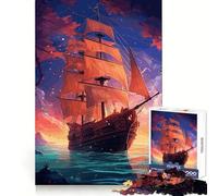 Mysterious Pirate Ship Jigsaw Puzzles for Adults1000 Pieces Intellect Toy Calming Play Quality Cut Wall Art Decor (50x75cm)