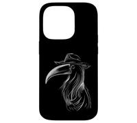 Mysterious Plague Doctor Raven with Hat Design Case for iPhone 14 Pro