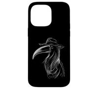 Mysterious Plague Doctor Raven with Hat Design Case for iPhone 14 Pro Max