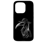 Mysterious Plague Doctor Raven with Hat Design Case for iPhone 15 Pro