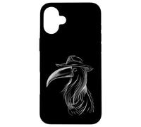 Mysterious Plague Doctor Raven with Hat Design Case for iPhone 16 Plus