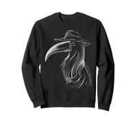 Mysterious Plague Doctor Raven with Hat Design Sweatshirt
