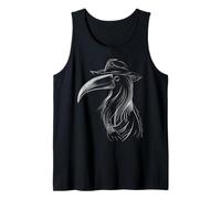 Mysterious Plague Doctor Raven with Hat Design Tank Top
